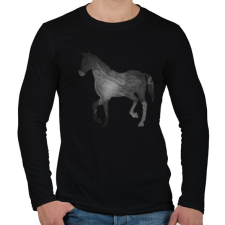 PRINTFASHION Unicorn - Férfi hosszú ujjú póló - Fekete férfi póló