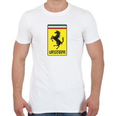 PRINTFASHION Unicorn - Ferrari - Férfi póló - Fehér