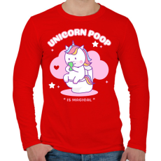 PRINTFASHION UNICORN POOP - Férfi hosszú ujjú póló - Piros