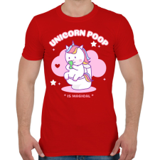 PRINTFASHION UNICORN POOP - Férfi póló - Piros férfi póló