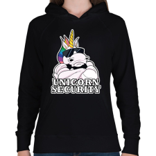 PRINTFASHION Unicorn security - Női kapucnis pulóver - Fekete női pulóver, kardigán