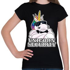 PRINTFASHION Unicorn security - Női póló - Fekete