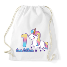 PRINTFASHION Unikornis: 1 éves lettem - Sportzsák, Tornazsák - Fehér tornazsák