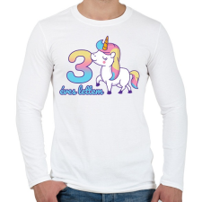 PRINTFASHION Unikornis: 3 éves lettem - Férfi hosszú ujjú póló - Fehér férfi póló