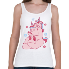 PRINTFASHION Unikornis apa - Női atléta - Fehér női trikó