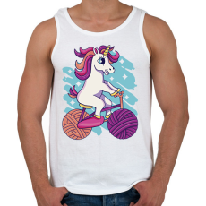 PRINTFASHION Unikornis biciklin - Férfi atléta - Fehér