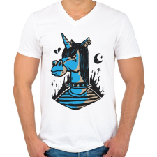 PRINTFASHION Unikornis depis - depressziós - Férfi V-nyakú póló - Fehér férfi póló