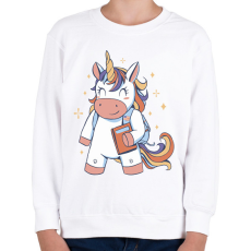 PRINTFASHION Unikornis diák - Gyerek pulóver - Fehér