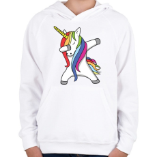PRINTFASHION Unikornis dub- táncol - Gyerek kapucnis pulóver - Fehér