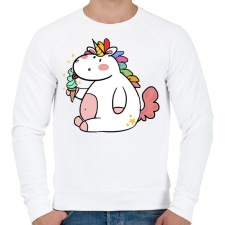 PRINTFASHION Unikornis fagyival - Férfi pulóver - Fehér férfi pulóver, kardigán