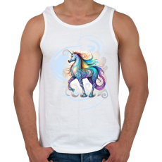 PRINTFASHION Unikornis - Férfi atléta - Fehér