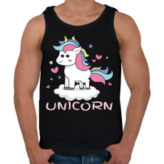 PRINTFASHION unikornis - Férfi atléta - Fekete