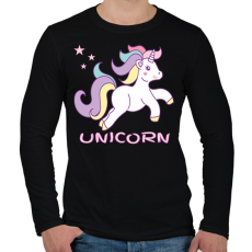 PRINTFASHION unikornis - Férfi hosszú ujjú póló - Fekete