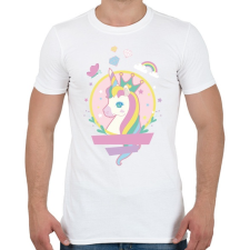 PRINTFASHION Unikornis - Férfi póló - Fehér férfi póló