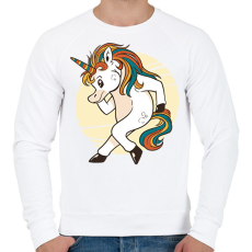 PRINTFASHION Unikornis - Férfi pulóver - Fehér