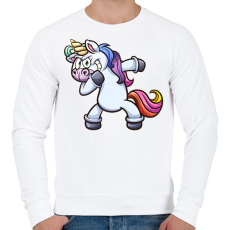PRINTFASHION Unikornis  - Férfi pulóver - Fehér