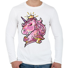 PRINTFASHION Unikornis gombákkal - Férfi hosszú ujjú póló - Fehér