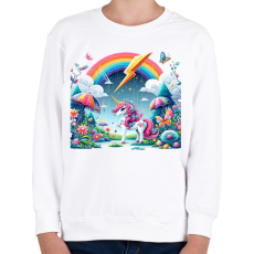 PRINTFASHION Unikornis - Gyerek pulóver - Fehér