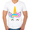 PRINTFASHION Unikornis hercegnő - Férfi V-nyakú póló - Fehér