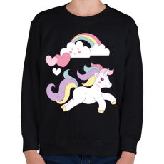 PRINTFASHION Unikornis imádat - Gyerek pulóver - Fekete