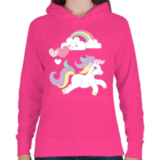 PRINTFASHION Unikornis imádat - Női kapucnis pulóver - Fukszia női pulóver, kardigán