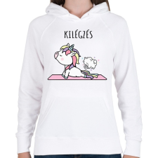 PRINTFASHION Unikornis jóga - Női kapucnis pulóver - Fehér női pulóver, kardigán