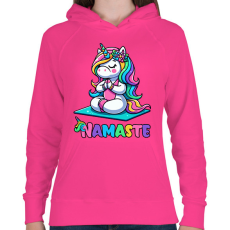 PRINTFASHION Unikornis jóga - Női kapucnis pulóver - Fukszia