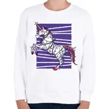 PRINTFASHION Unikornis karácsony - Gyerek pulóver - Fehér gyerek pulóver, kardigán