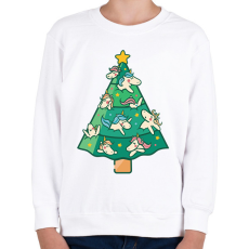 PRINTFASHION Unikornis karácsonyfa - Gyerek pulóver - Fehér