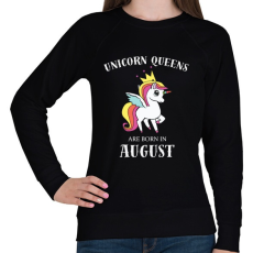 PRINTFASHION Unikornis királynők augusztusban születnek - Női pulóver - Fekete