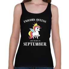 PRINTFASHION Unikornis királynők szeptemberben születnek - Női atléta - Fekete