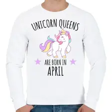 PRINTFASHION Unikornis királylányok születésnapja áprilisban - Férfi pulóver - Fehér férfi pulóver, kardigán