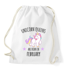 PRINTFASHION Unikornis királylányok születésnapja februárban - Sportzsák, Tornazsák - Fehér tornazsák