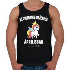 PRINTFASHION Unikornis királynők áprilisban születtek (MAGYAR) - Férfi atléta - Fekete