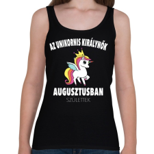 PRINTFASHION Unikornis királynők augusztusban születtek (MAGYAR) - Női atléta - Fekete női trikó