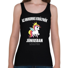 PRINTFASHION Unikornis királynők júniusban születtek (MAGYAR) - Női atléta - Fekete