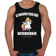 PRINTFASHION Unikornis királynők november születtek (MAGYAR) - Férfi atléta - Fekete