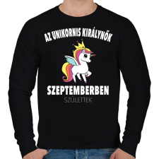 PRINTFASHION Unikornis királynők szeptemberben születtek (MAGYAR) - Férfi pulóver - Fekete férfi pulóver, kardigán
