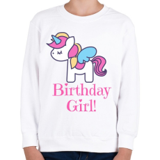 PRINTFASHION Unikornis kiscsaj születésnapja - Gyerek pulóver - Fehér