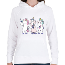 PRINTFASHION Unikornis leánybúcsú - Női kapucnis pulóver - Fehér női pulóver, kardigán