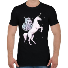PRINTFASHION Unikornis lepke - Férfi póló - Fekete férfi póló