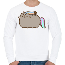 PRINTFASHION Unikornis macsek - Férfi pulóver - Fehér férfi pulóver, kardigán