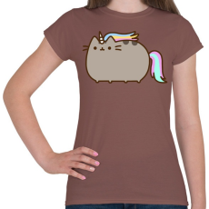 PRINTFASHION Unikornis macsek - Női póló - Mogyoróbarna