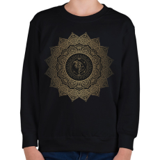 PRINTFASHION Unikornis mandala - Gyerek pulóver - Fekete