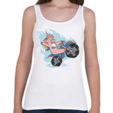 PRINTFASHION Unikornis motoron - Női atléta - Fehér női trikó