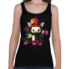 PRINTFASHION Unikornis ninja harcos - Női atléta - Fekete