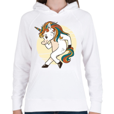 PRINTFASHION Unikornis - Női kapucnis pulóver - Fehér