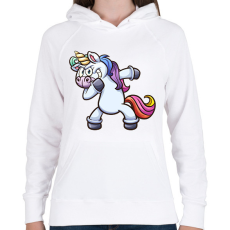 PRINTFASHION Unikornis  - Női kapucnis pulóver - Fehér