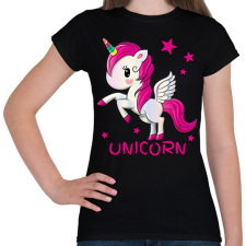 PRINTFASHION unikornis - Női póló - Fekete női póló