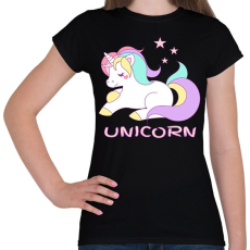 PRINTFASHION unikornis - Női póló - Fekete